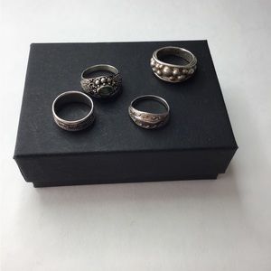 Collection of solid silver rings